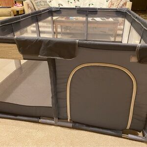 SOLD- Gray Playpen for Home Storage & Organization